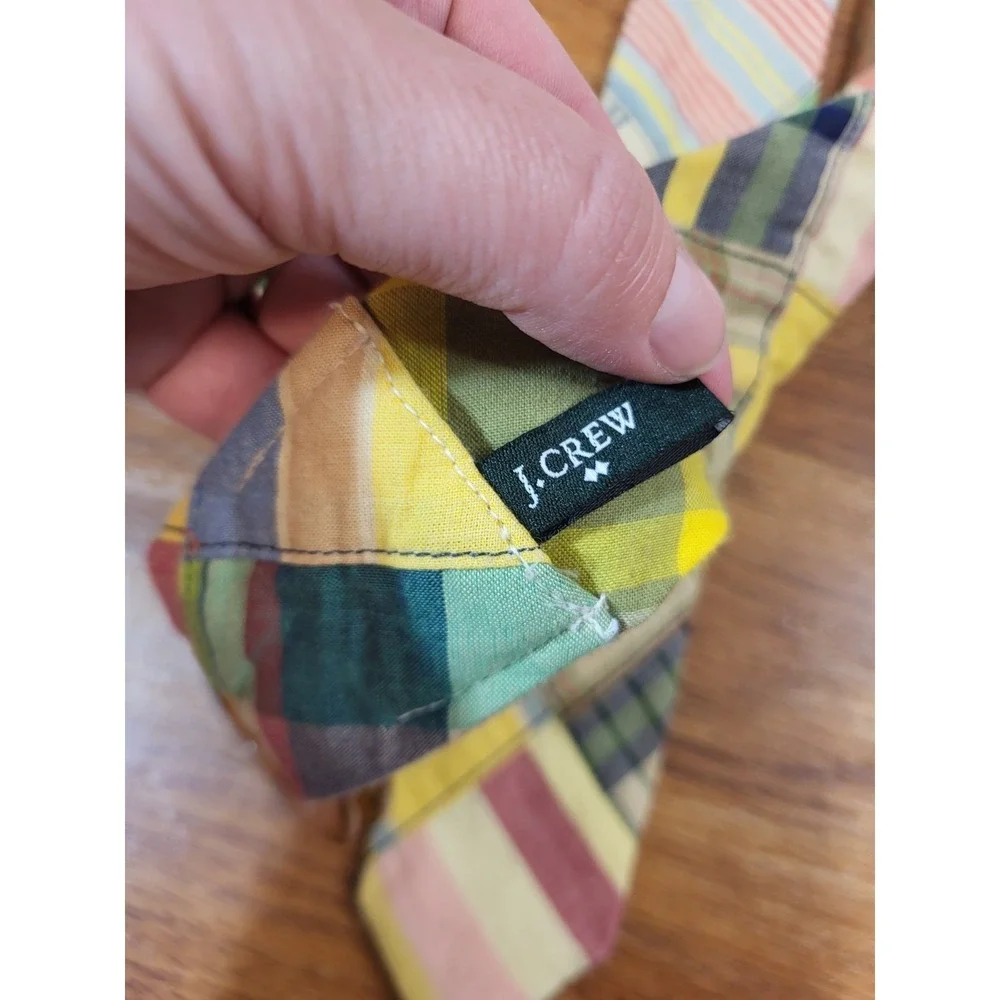 J. Crew COTTON fabric MADRAS BELT D Ring Slide S/M - Picture 3 of 3